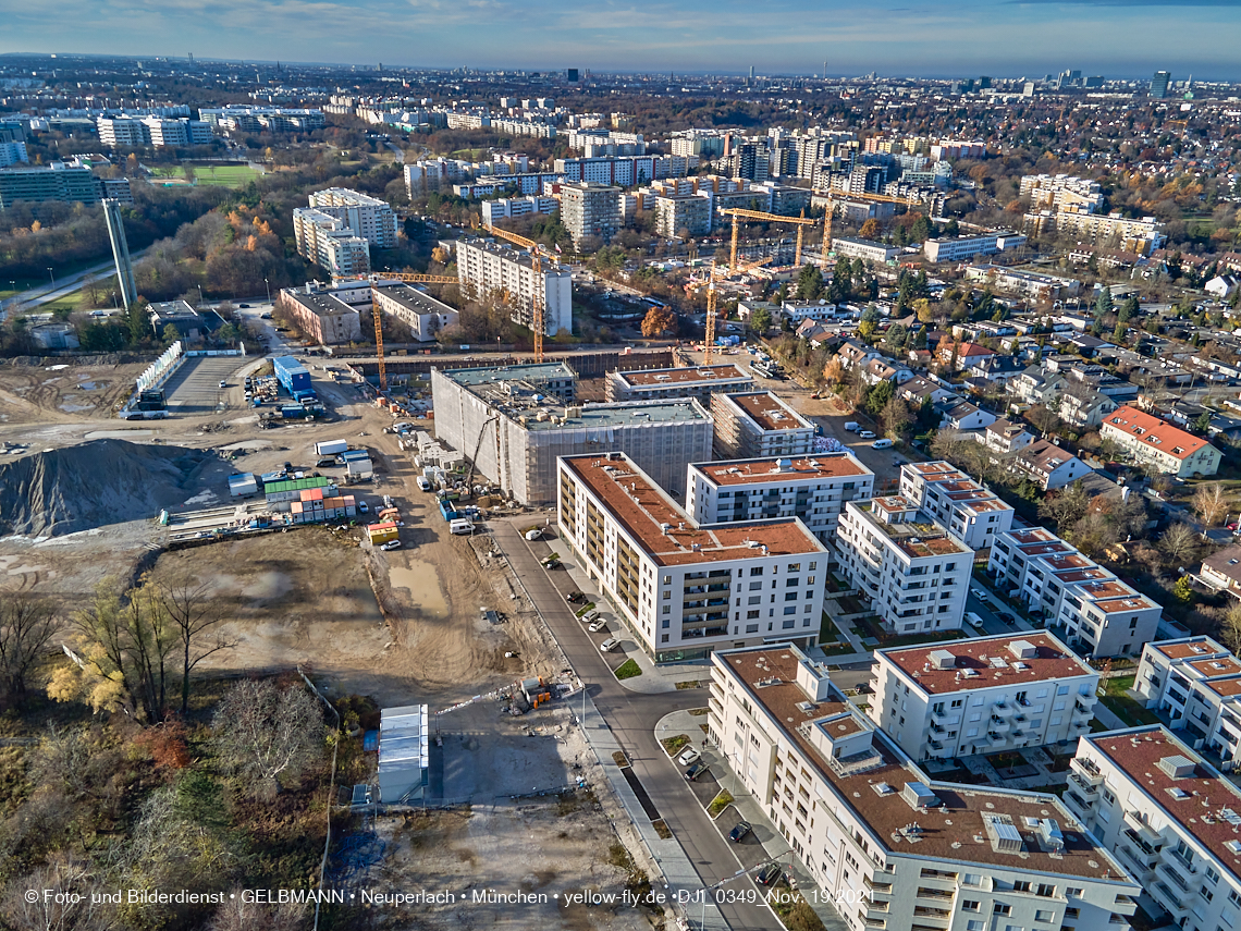 19.11.2021 - Luftbilder von der Baustelle Alexisquartier und Pandion Verde in Neuperlach 19.11.2021 - Luftbilder von der Baustelle Alexisquartier und Pandion Verde in Neuperlach
